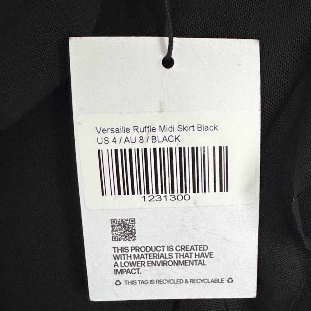 Princess Polly Black Asymmetrical Ruffle Skirt size 4 NWT - Picture 7 of 7